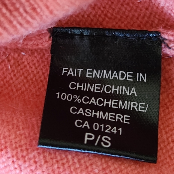 CONTEMPORAINE (Simons) 100% cashmere v-neck sweater women's small color peach - Picture 8 of 14